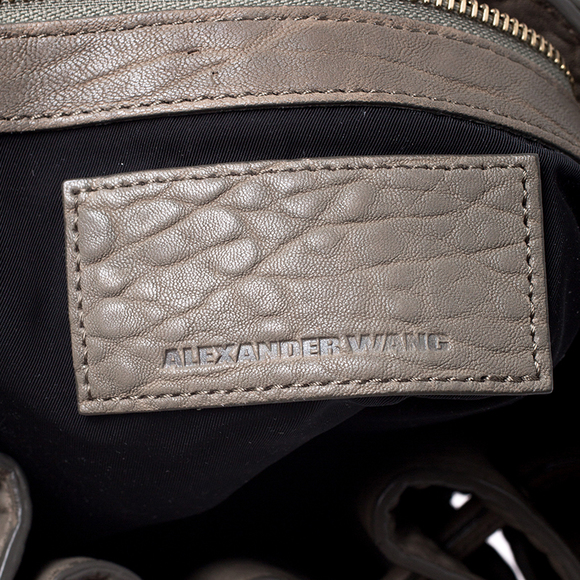 ALEXANDER WANG Taupe Textured Leather Diego Bucket Bag - Picture 8 of 9